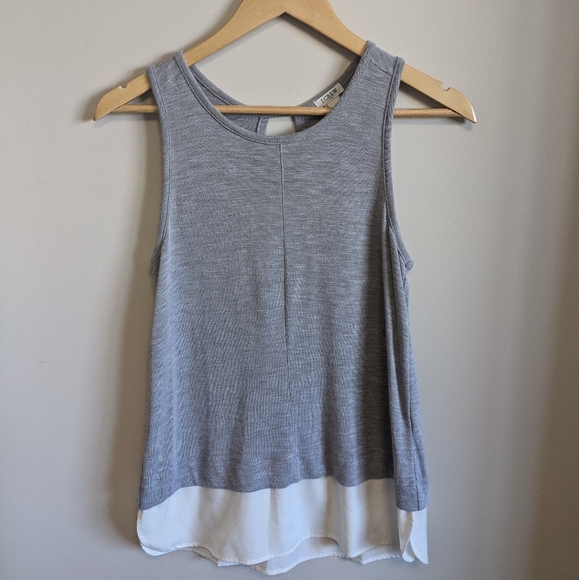J.Crew XS Sleeveless top. Faux layered look. - Picture 2 of 5